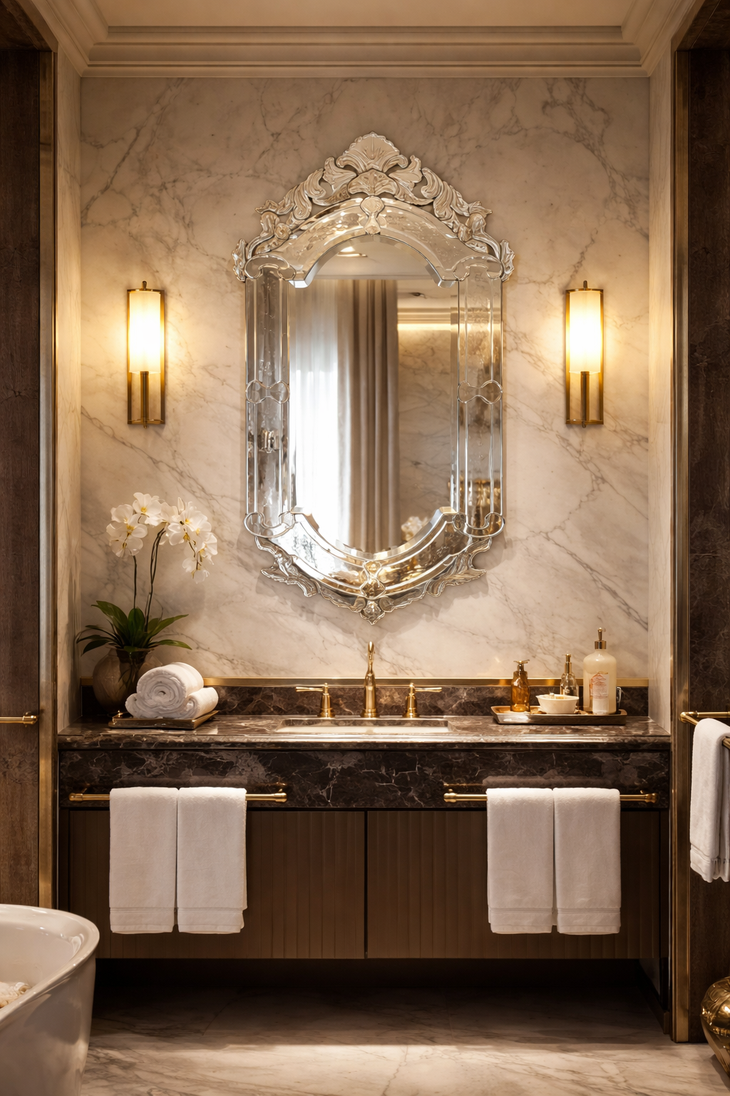 Elegant Crest Hall Mirror thumbnail